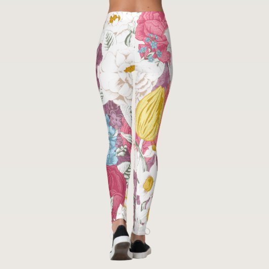 Leggings trousers with modern floral pattern (Dos)