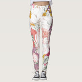 Leggings trousers with modern floral pattern (Devant)