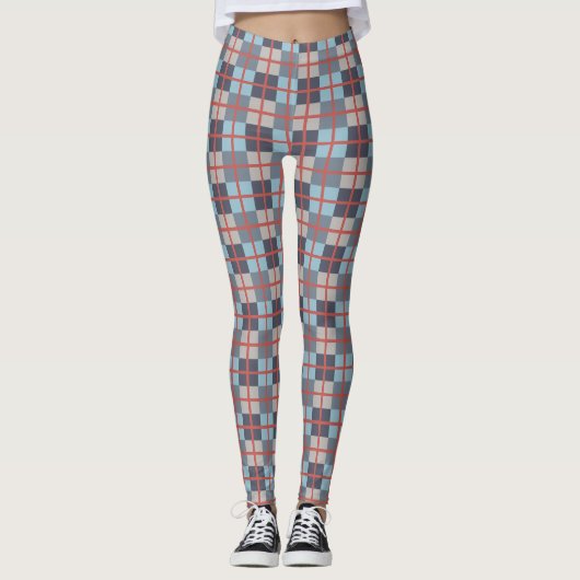 Leggings Trout Blue Grey Cotton Gris Semence Orange Rouge M (Devant)