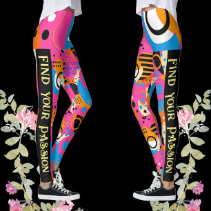 Leggings Trouver votre citation de passion Pop Art Motif Ab