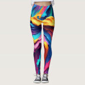 Leggings Trucs de peinture Abstraite psychédélique (Devant)