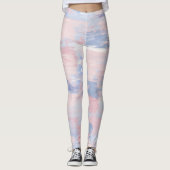 Leggings Trucs de peinture bleu et blanc Abstraits (Devant)
