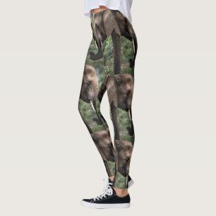 Leggings "Trunk to Trunk : A Gentle Elephant Embrasser"