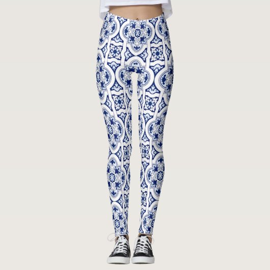 Leggings Tuile bleue portugaise (Devant)
