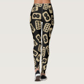 Leggings Tuiles de Mahjong Brown sur noir (Dos)