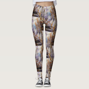 Leggings tuiles de pierre pourpre