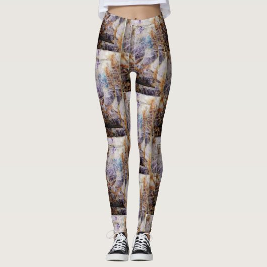 Leggings tuiles de pierre pourpre (Devant)