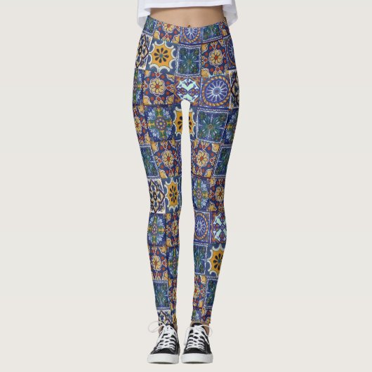 Leggings Tuiles de Talavera de Mexicain (Devant)