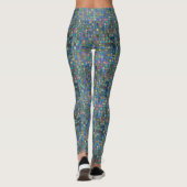 Leggings Tuiles minuscules d'Aqua brillant fascinant (Dos)