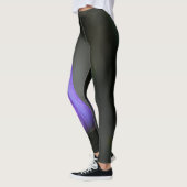 Leggings Tulipe pourpre sur Noir fumé (Gauche)