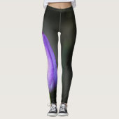 Leggings Tulipe pourpre sur Noir fumé (Devant)