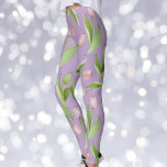 Leggings Tulipe rose moderne violet clair<br><div class="desc">La conception du produit est composée d'un motif de fleurs de tulipe roses. Cette illustration botanique rend les leggings chic et uniques modernes avec votre choix de couleur arrière - plan.</div>