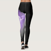 Leggings Tulipe violette et grise sur noir (Dos)