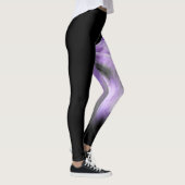 Leggings Tulipe violette et grise sur noir (Droite)