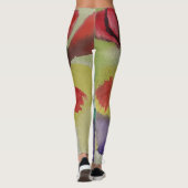 Leggings Tulipes Abstraites et légendes de fleurs de printe (Dos)