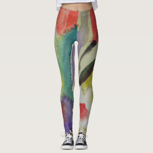 Leggings Tulipes Abstraites et légendes de fleurs de printe