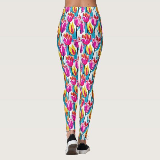 Leggings Tulipes d'art pop (Dos)
