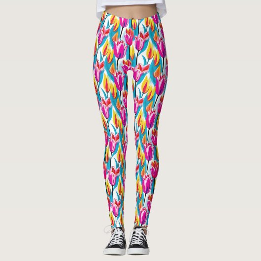 Leggings Tulipes d'art pop (Devant)