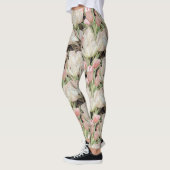 Leggings Tulipes élégantes et noires modernes avec Motif or (Gauche)