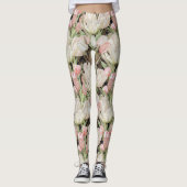 Leggings Tulipes élégantes et noires modernes avec Motif or (Devant)