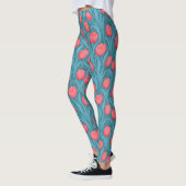 Leggings Tulipes en bleu et rouge (Gauche)