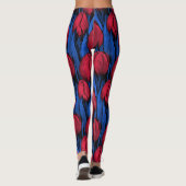 Leggings Tulipes en rouge et bleu (Dos)