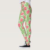 Leggings Tulipes en rouge et vert (Gauche)