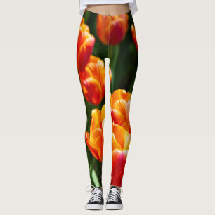 Leggings Tulipes orange vif dans le parc