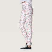 Leggings Tulipes rouges sur fond blanc (Gauche)