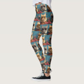 Leggings Turc Angora Chat avec coeur Rose Saint Valentin (Gauche)