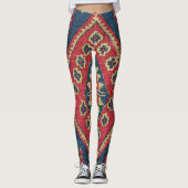 Leggings Turc Kilim Tapis tapis Antique Rouge Bleu (Devant)