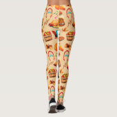 Leggings Turquie Thanksgiving Fall Pie Bière Citrouille Mot (Dos)