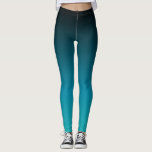 Leggings Turquoise à noir Ombre<br><div class="desc">Dégradé noir à bleu turquoise.Couleur simple !</div>