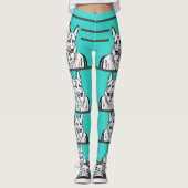 Leggings Turquoise Allemagne berger pattes de chien (Devant)
