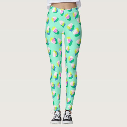 Leggings Turquoise aux fraises (Devant)