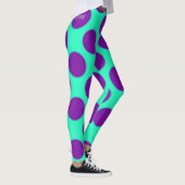 Leggings Turquoise Avec Des Pois Violets ! (Droite)