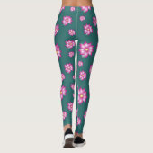 Leggings Turquoise Avec Rose Clair (Dos)