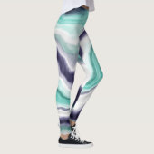 Leggings Turquoise, Bleu et Marbre blanc (Droite)