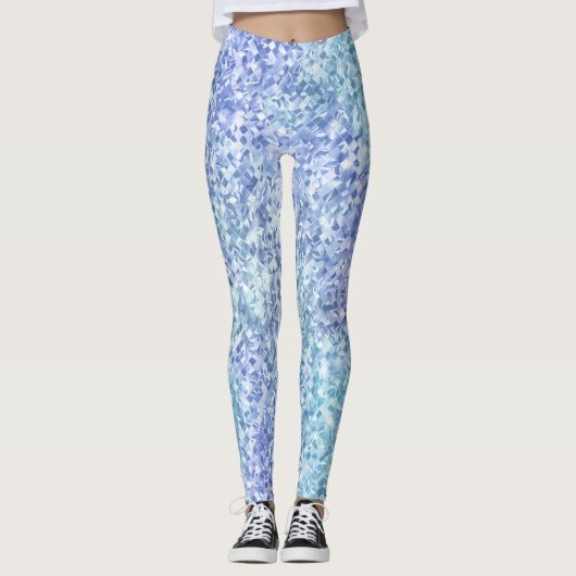 Leggings Turquoise bleu et pourpre chatoyant (Devant)