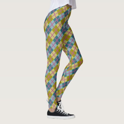 Leggings Turquoise bleu or jaune Magenta Motif (Droite)