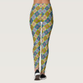 Leggings Turquoise bleu or jaune Magenta Motif (Dos)