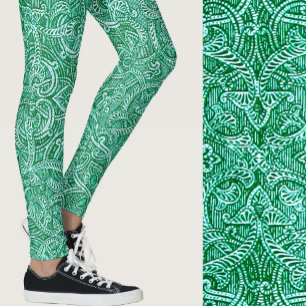 Leggings Turquoise bleu-vert moderne design motif tendance