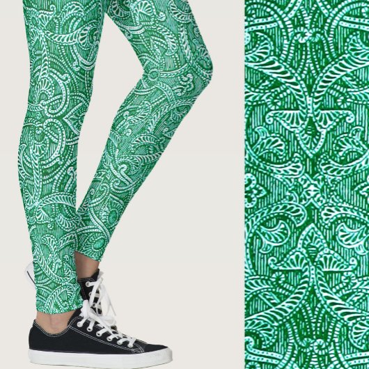 Leggings Turquoise bleu-vert moderne design motif tendance
