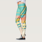 Leggings Turquoise Blue Red Yellow Peach Exercice (Gauche)