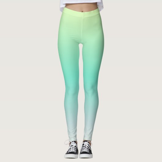 Leggings Turquoise Clair Moderne Ombre (Devant)