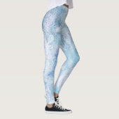 Leggings Turquoise de bleu d'aquarelle de texture de (Droite)