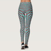 Leggings Turquoise de rouge de motif d'hypnose + vos idées (Dos)