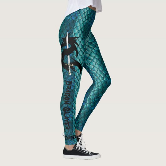 Leggings Turquoise Dragon Scales Slayer Sword Ajouter un no (Droite)