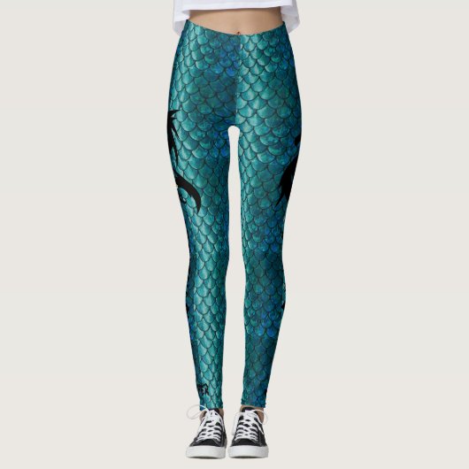 Leggings Turquoise Dragon Scales Slayer Sword Ajouter un no (Devant)