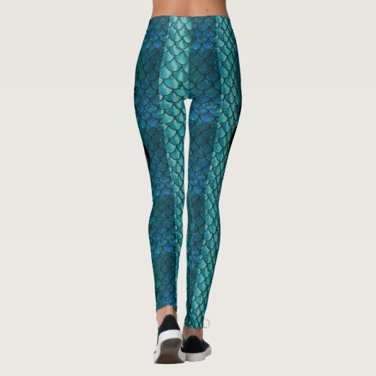 Leggings Turquoise Dragon Scales Slayer Sword Ajouter un no (Dos)